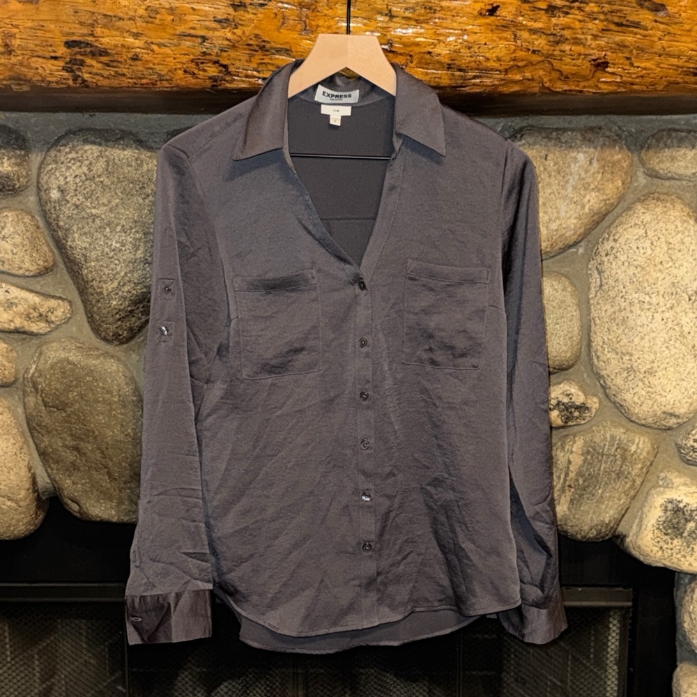 Express Charcoal Slim-Fit Top